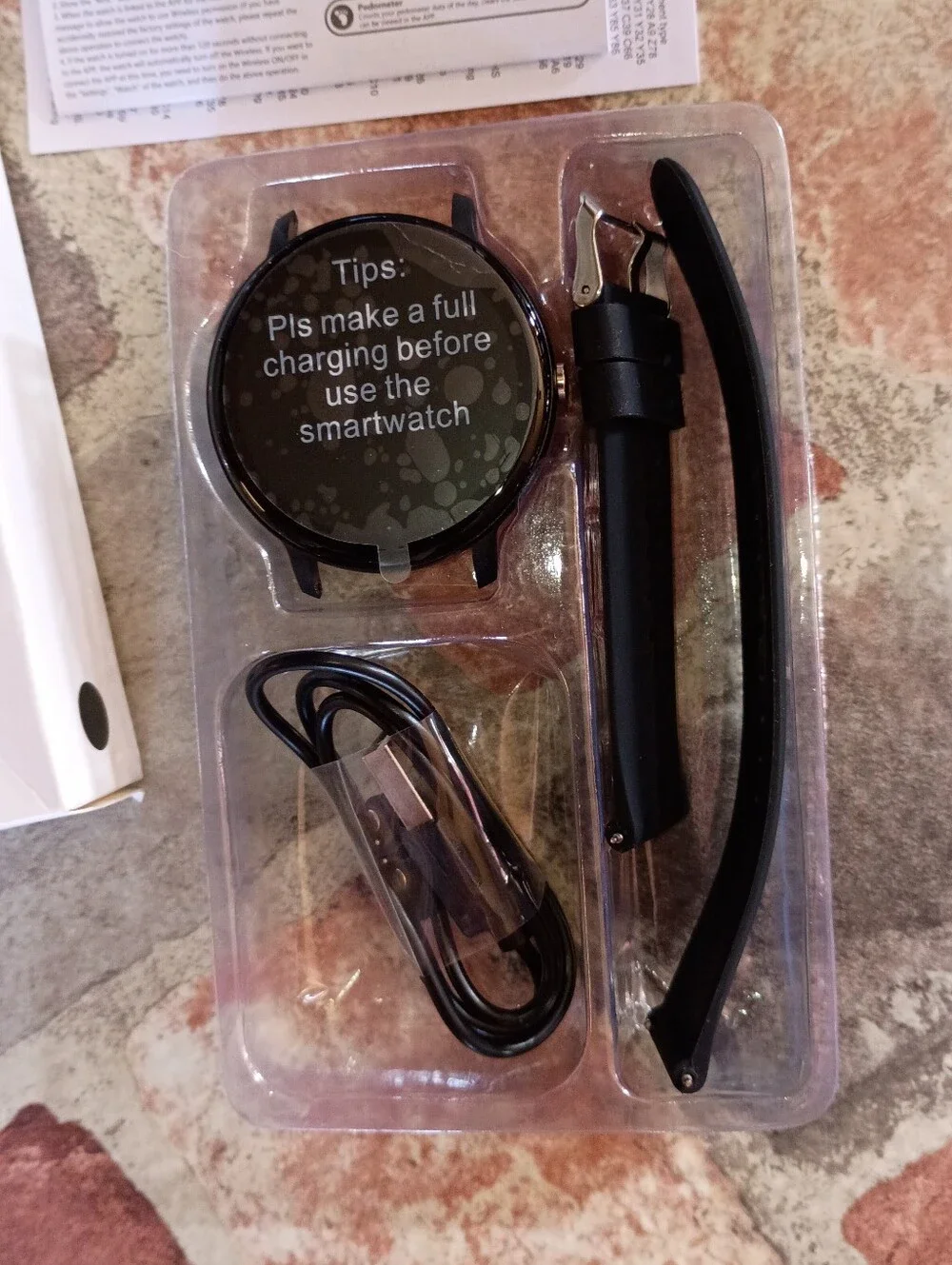 Black Round Touch Smartwatch with Fitness & Notification Features